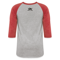 Character #100  Baseball T-Shirt - heather gray/red