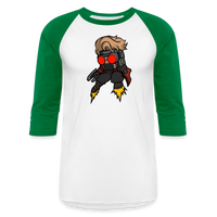 Character #100  Baseball T-Shirt - white/kelly green