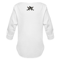 Character #100  Organic Long Sleeve Baby Bodysuit - white