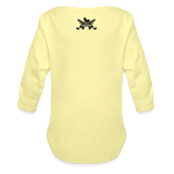 Character #100  Organic Long Sleeve Baby Bodysuit - washed yellow