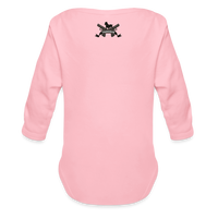 Character #100  Organic Long Sleeve Baby Bodysuit - light pink