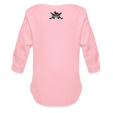 Character #100  Organic Long Sleeve Baby Bodysuit - light pink