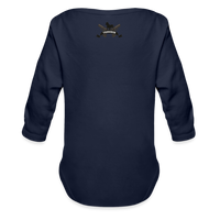 Character #100  Organic Long Sleeve Baby Bodysuit - dark navy