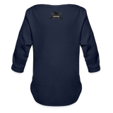 Character #100  Organic Long Sleeve Baby Bodysuit - dark navy