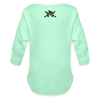 Character #100  Organic Long Sleeve Baby Bodysuit - light mint