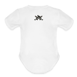 Character #100  Organic Short Sleeve Baby Bodysuit - white