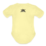 Character #100  Organic Short Sleeve Baby Bodysuit - washed yellow