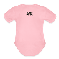 Character #100  Organic Short Sleeve Baby Bodysuit - light pink