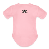 Character #100  Organic Short Sleeve Baby Bodysuit - light pink