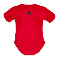 Character #100  Organic Short Sleeve Baby Bodysuit - red