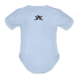 Character #100  Organic Short Sleeve Baby Bodysuit - sky