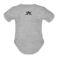 Character #100  Organic Short Sleeve Baby Bodysuit - heather grey