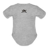 Character #100  Organic Short Sleeve Baby Bodysuit - heather grey