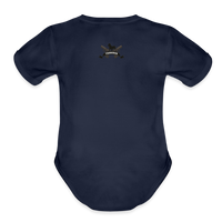 Character #100  Organic Short Sleeve Baby Bodysuit - dark navy