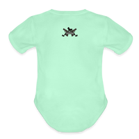 Character #100  Organic Short Sleeve Baby Bodysuit - light mint
