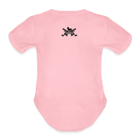 Character #101  Organic Short Sleeve Baby Bodysuit - light pink