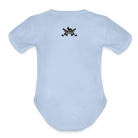 Character #101  Organic Short Sleeve Baby Bodysuit - sky