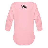 Character #101  Organic Long Sleeve Baby Bodysuit - light pink