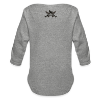 Character #101  Organic Long Sleeve Baby Bodysuit - heather grey