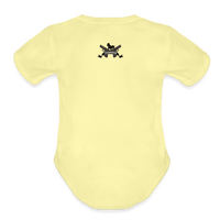 Character #102  Organic Short Sleeve Baby Bodysuit - washed yellow