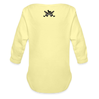 Character #102  Organic Long Sleeve Baby Bodysuit - washed yellow