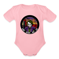 Character #103  Organic Short Sleeve Baby Bodysuit - light pink