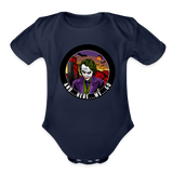 Character #103  Organic Short Sleeve Baby Bodysuit - dark navy