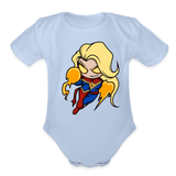 Character #104  Organic Short Sleeve Baby Bodysuit - sky