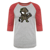 Character #105  Baseball T-Shirt - heather gray/red