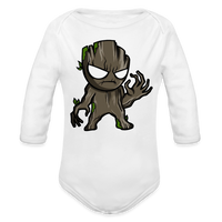 Character #105  Organic Long Sleeve Baby Bodysuit - white