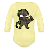 Character #105  Organic Long Sleeve Baby Bodysuit - washed yellow