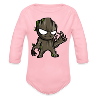 Character #105  Organic Long Sleeve Baby Bodysuit - light pink