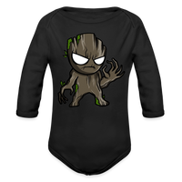 Character #105  Organic Long Sleeve Baby Bodysuit - black