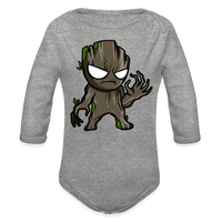 Character #105  Organic Long Sleeve Baby Bodysuit - heather grey