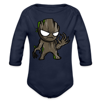 Character #105  Organic Long Sleeve Baby Bodysuit - dark navy
