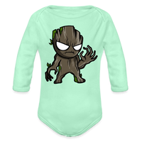 Character #105  Organic Long Sleeve Baby Bodysuit - light mint