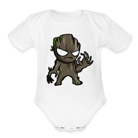 Character #105  Organic Short Sleeve Baby Bodysuit - white