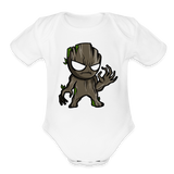 Character #105  Organic Short Sleeve Baby Bodysuit - white