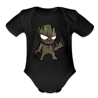 Character #105  Organic Short Sleeve Baby Bodysuit - black