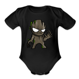 Character #105  Organic Short Sleeve Baby Bodysuit - black