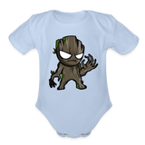 Character #105  Organic Short Sleeve Baby Bodysuit - sky