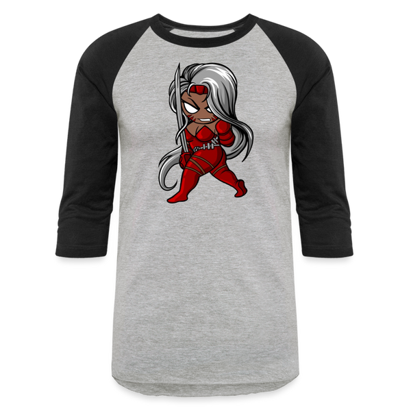 Character #106  Baseball T-Shirt - heather gray/black