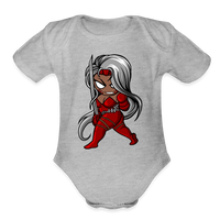 Character #106  Organic Short Sleeve Baby Bodysuit - heather grey