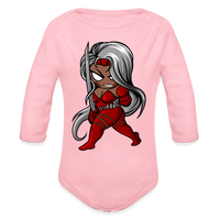 Character #106  Organic Long Sleeve Baby Bodysuit - light pink