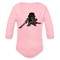 Character #107  Organic Long Sleeve Baby Bodysuit - light pink