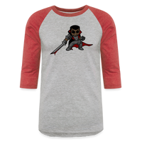 Character #107  Baseball T-Shirt - heather gray/red