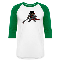 Character #107  Baseball T-Shirt - white/kelly green