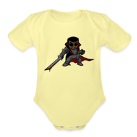 Character #107  Organic Short Sleeve Baby Bodysuit - washed yellow