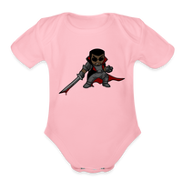 Character #107  Organic Short Sleeve Baby Bodysuit - light pink