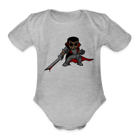 Character #107  Organic Short Sleeve Baby Bodysuit - heather grey